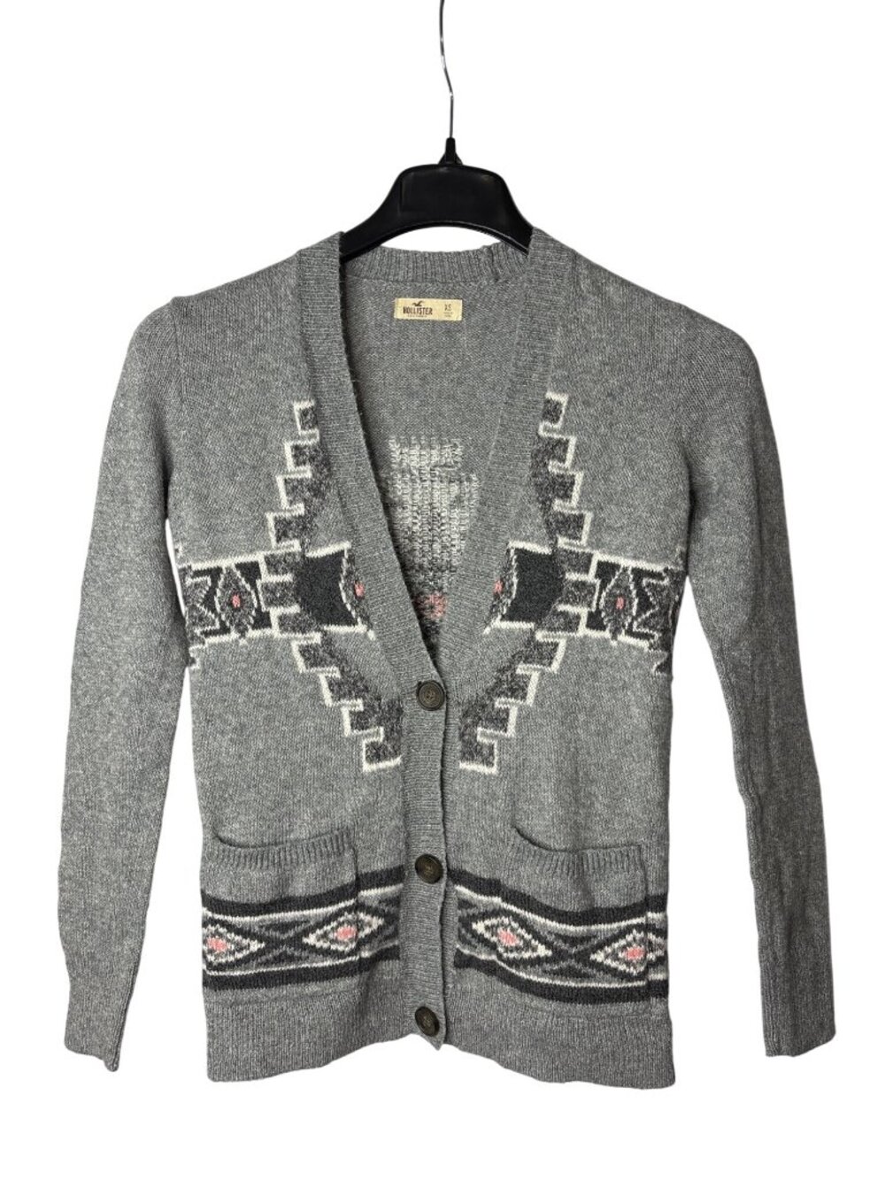 Hollister Womens Button Front Knit Cardigan Size XS Aztec Southwestern Print